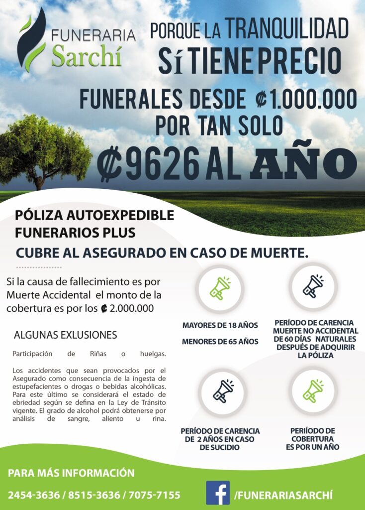 INformacion funeral economico funeraria sarchi
